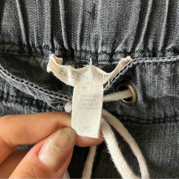 Eileen Fisher Gray Boho Coastal Grandma Pull On Tencel Drawstring Joggers L - Picture 8 of 9